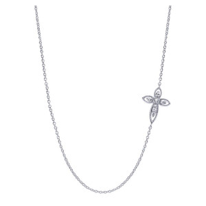 Gabriel Fashion Silver Faith Cross Necklace NK4125SVJWS