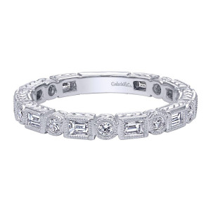 Gabriel Fashion 14 Karat Stackable Stackable Ladies' Ring LR4380W44JJ
