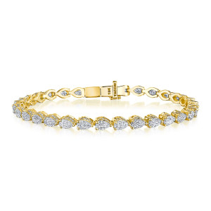 Tacori Classic Crescent RoyalT Diamond 18K Tennis Bracelet FB665Y65