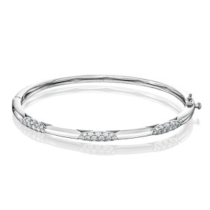 Tacori Crescent Eclipse Diamond 18K 360° Slim Bangle FB668