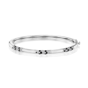 Tacori 18K Crescent Eclipse Pulse Diamond and Black Diamond Bangle FB668DBD