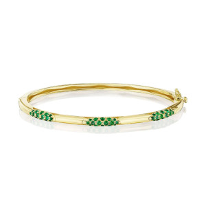 Tacori 18K Crescent Eclipse Pulse Emerald Bangle FB668EMY