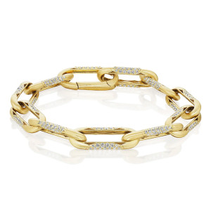 Tacori Crescent Eclipse Diamond 18K Large Link Bracelet FB672SY8