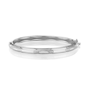 Tacori 18K Crescent Eclipse Pulse Milgrain Bangle FB679