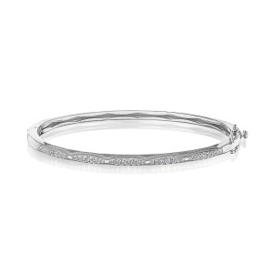Tacori 18K Crescent Eclipse Bangle Single Row Diamond FB847
