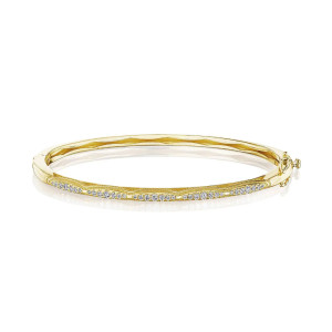 Tacori 18K Crescent Eclipse Bangle Single Row Diamond FB847Y