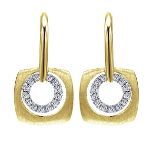 Gabriel Fashion 14 Karat Organic Leverback Earrings EG12469Y45JJ