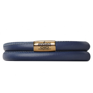 Endless Jewelry Blue Double Bracelet Gold Lock 12504