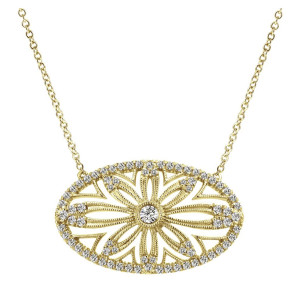 Gabriel Fashion 14 Karat Lace Chain Necklace NK4859Y45JJ