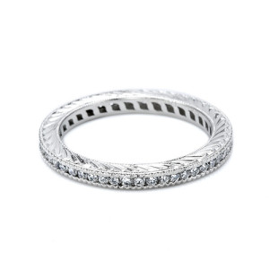Tacori Platinum Hand Engraved Wedding Band HT2204