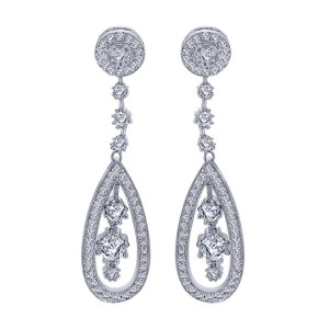 Gabriel Fashion 14 Karat Victorian Drop Earrings EG9615W44JJ