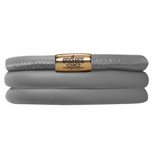 Endless Jewelry Grey Triple Bracelet Gold Lock 12503