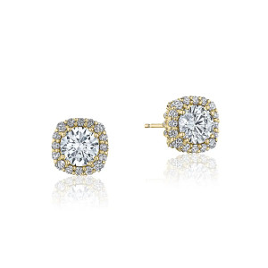 Tacori Full Bloom Diamond Stud Earrings 18k FE803CU5Y