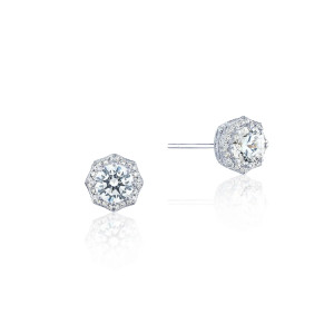 Tacori Art Deco Bloom Diamond Stud Earrings FE804RD5PLT Platinum