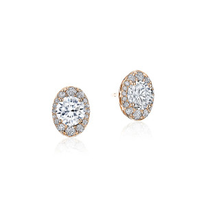 Tacori Oval Bloom Diamond Earrings 18k FE811RDOV6PK