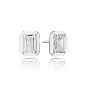 Tacori Allure Emerald Diamond Stud Earring FE823EC85X6LD