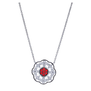 Gabriel Fashion Silver Art Nouveau Necklace NK4180SVJMC