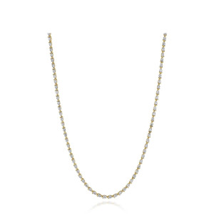 Tacori FN669FY16 14 Karat Yellow Gold, full length view of the pear diamond tennis strand with prong settings all the way around
