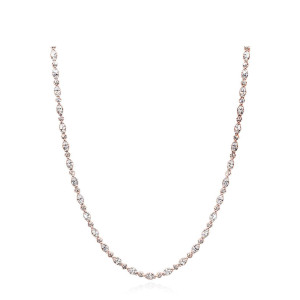 Tacori FN681PK16 18 Karat Rose Gold, front view of the mixed marquise and oval diamond line spaced with small round accents