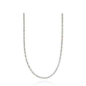 Tacori FN682PK 18 Karat Rose Gold, front view of the alternating baguette and round diamond line in rose settings