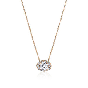 FP811HRDOV55PK Tacori 18k Horizontal Oval Bloom Diamond Necklace