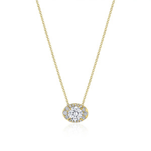 FP811HRDOV55Y Tacori 18k Horizontal Oval Bloom Diamond Necklace