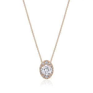 FP811VRDOV65PK Tacori 18k Vertical Oval Bloom Diamond Necklace