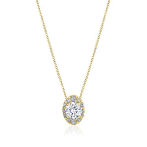 FP811VRDOV65Y Tacori 18k Vertical Oval Bloom Diamond Necklace