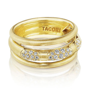 FR816SY Tacori Crescent Eclipse 360° Stacked Diamond Ring 18 Karat Fine Jewelry
