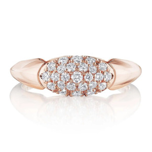FR841PK Tacori Crescent Eclipse 18 Karat Dome Ring Petite Diamond Fine Jewelry