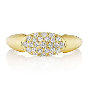 FR841SY Tacori Crescent Eclipse 18 Karat Dome Ring Petite Diamond Fine Jewelry