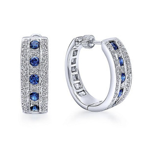 Gabriel Fashion 14 Karat Hoops Hoop Earrings EG10238W44SA