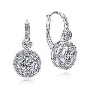 Gabriel Fashion 14 Karat Lusso Diamond Leverback Earrings EG10841W44JJ