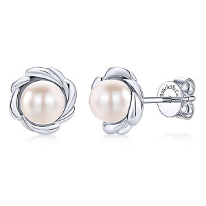 Gabriel Fashion Silver Floral Stud Earrings EG11638SVJPL