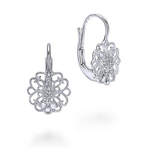 Gabriel Fashion Silver Victorian Leverback Earrings EG12166SVJWS