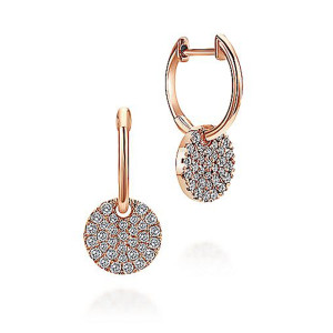 Gabriel Fashion 14 Karat Pave Drop Earrings EG12654K45JJ