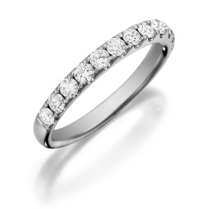 Henri Daussi R2-1 Diamond Band Single Line of Diamonds