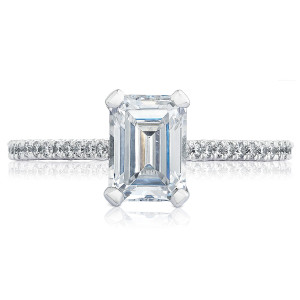 HT254615EC75X55 Platinum Tacori Petite Crescent Engagement Ring