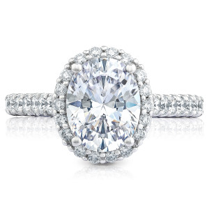 HT254725OV95X75 Platinum Tacori Petite Crescent Engagement Ring