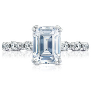 HT2558EC85X65 Platinum Tacori Petite Crescent Engagement Ring