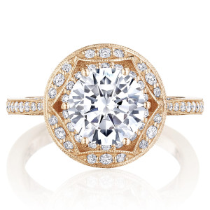 Tacori HT2564RD8PK 18 Karat Crescent Chandelier Engagement Ring