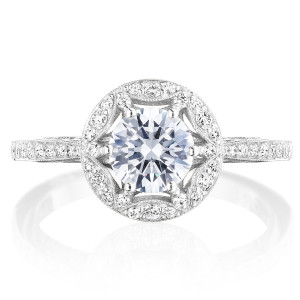 Tacori HT2568RD6 Platinum Crescent Chandelier Engagement Ring