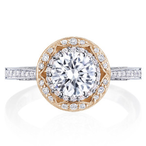 Tacori HT2570RD65PK 18 Karat Two-Tone Crescent Chandelier Engagement Ring