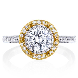 Tacori HT2570RD65Y 18 Karat Two-Tone Crescent Chandelier Engagement Ring