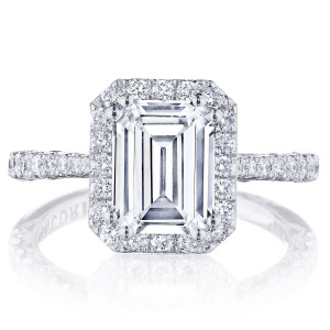 Tacori HT2571EC85X65W 18 Karat Petite Crescent Engagement Ring