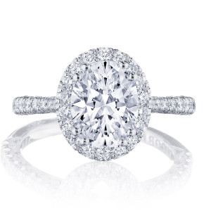 Tacori HT2571OV9X7W 18 Karat Petite Crescent Engagement Ring