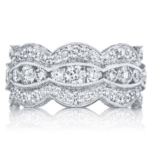 HT2616B12 Platinum Tacori Adoration Diamond Wedding Ring