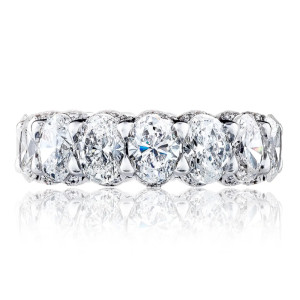 Tacori HT2662W65 18 Karat RoyalT Oval Cut Diamond Eternity Wedding Ring