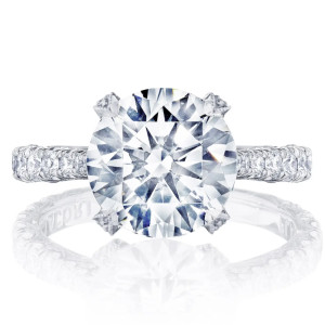 HT2663RD95 Platinum Tacori Petite Crescent RoyalT Engagement Ring