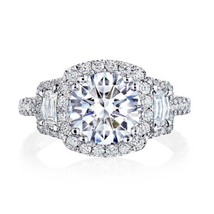 HT2677RD8 Platinum Tacori Petite Crescent RoyalT Engagement Ring